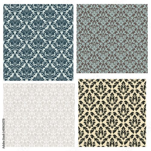 4 Damask Seamless Patterns