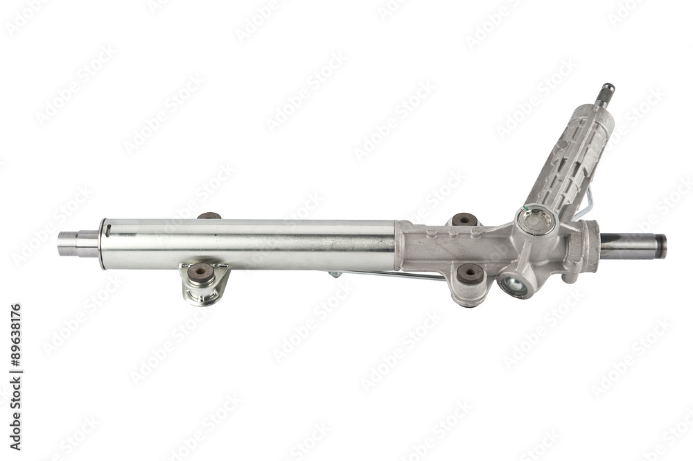 Steering rack from the car on a white background Steering rack from the car on a white background