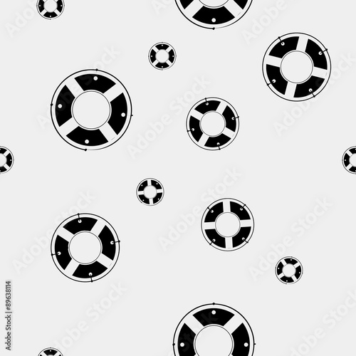 Seamless vector pattern with lifebuoys. Can be used for