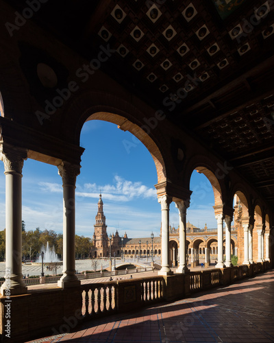 View through the arch of gallery to Plaza de Espana © JackF