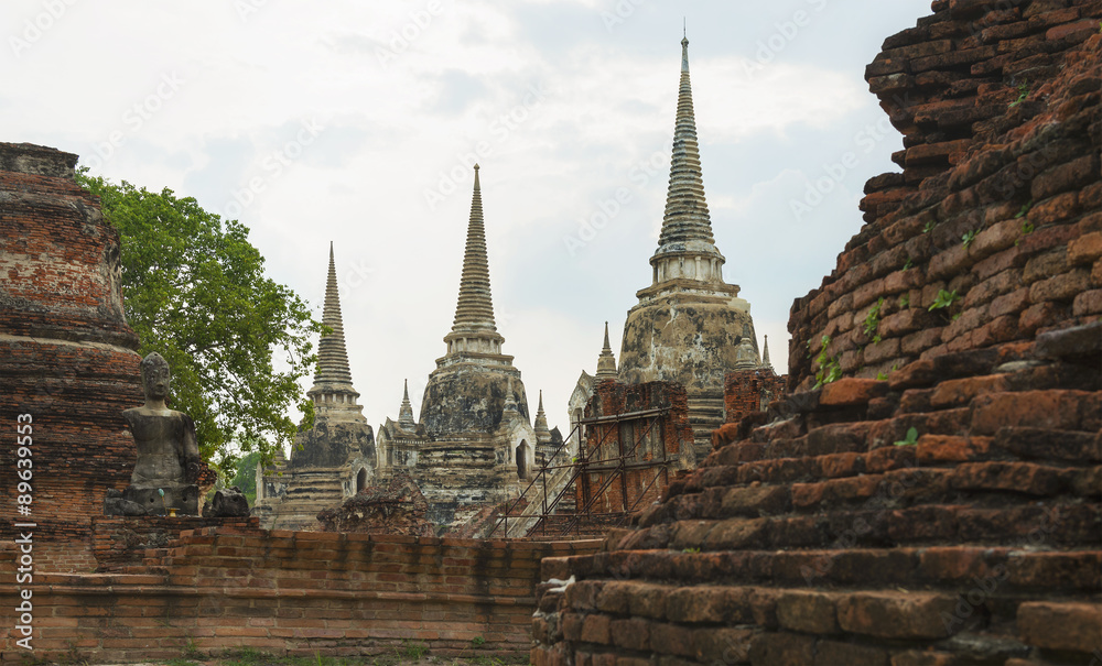 Fototapeta premium Phrasisanpeth temple in Ayutthaya historical park Thailand