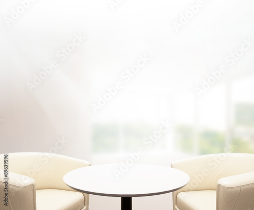 Table Top And Blur Office Background