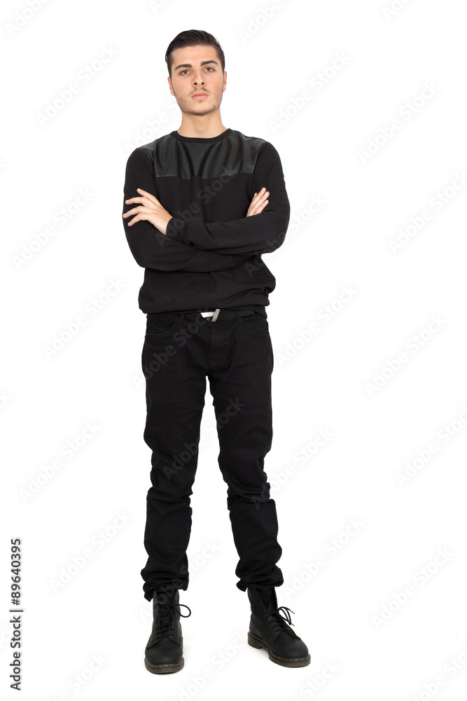 Handsome man doing different expressions in different sets of clothes: posing Handsome man doing different expressions in different sets of clothes: posing