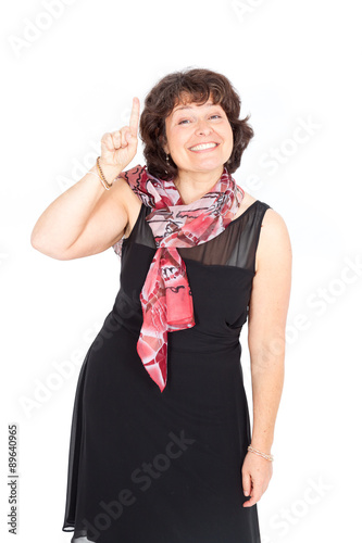 Beautiful businnesswoman doing different expressions in different sets of clothes photo