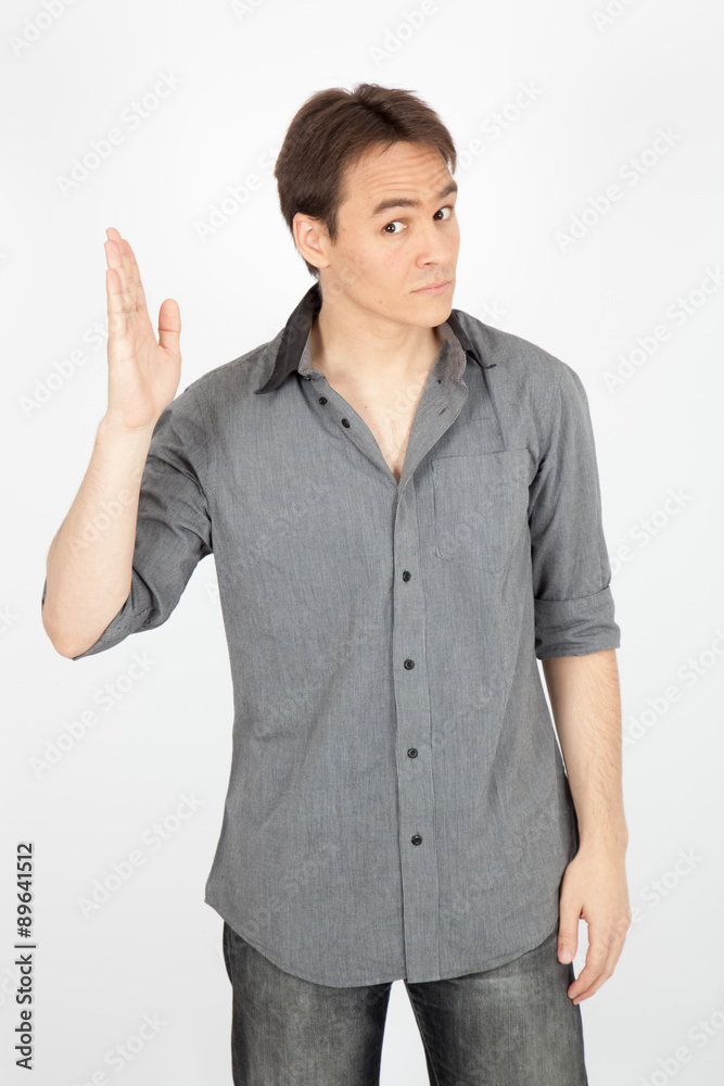 handsome man doing different expressions in different sets of clothes: be careful handsome man doing different expressions in different sets of clothes: be careful