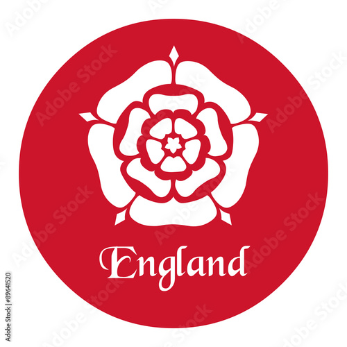 Φωτογραφία England emblem with the Tudor Rose on red