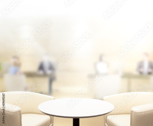 Table Top And Blur Office Background