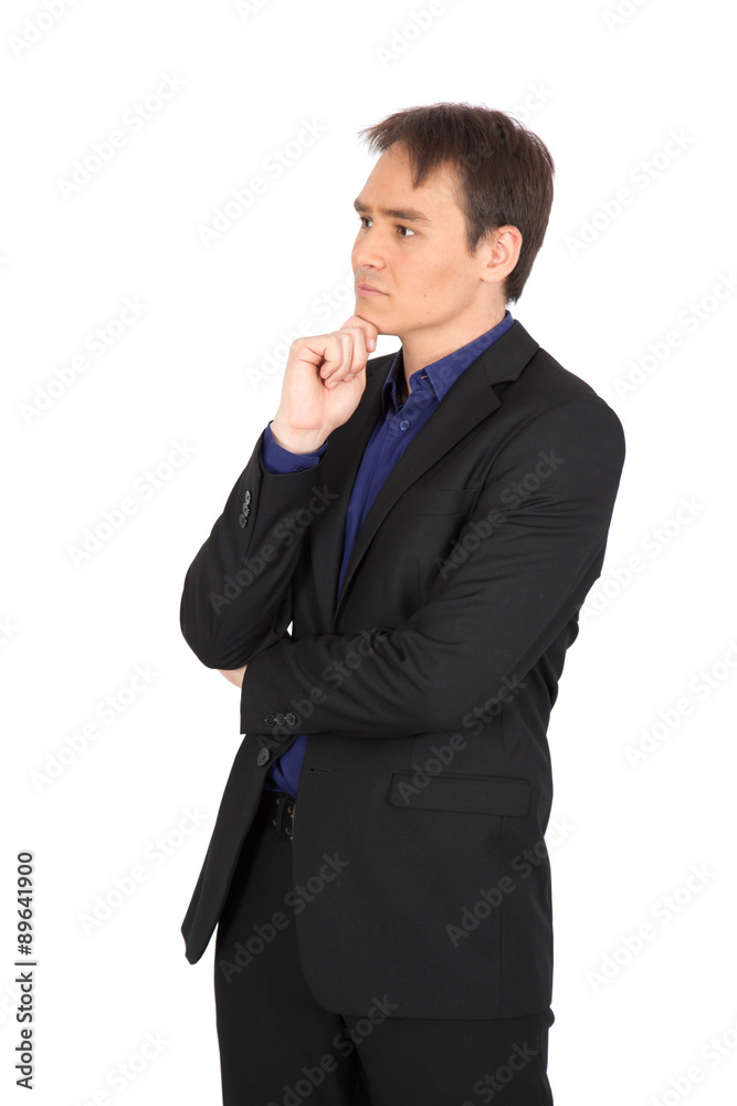handsome man doing different expressions in different sets of clothes: thinking handsome man doing different expressions in different sets of clothes: thinking