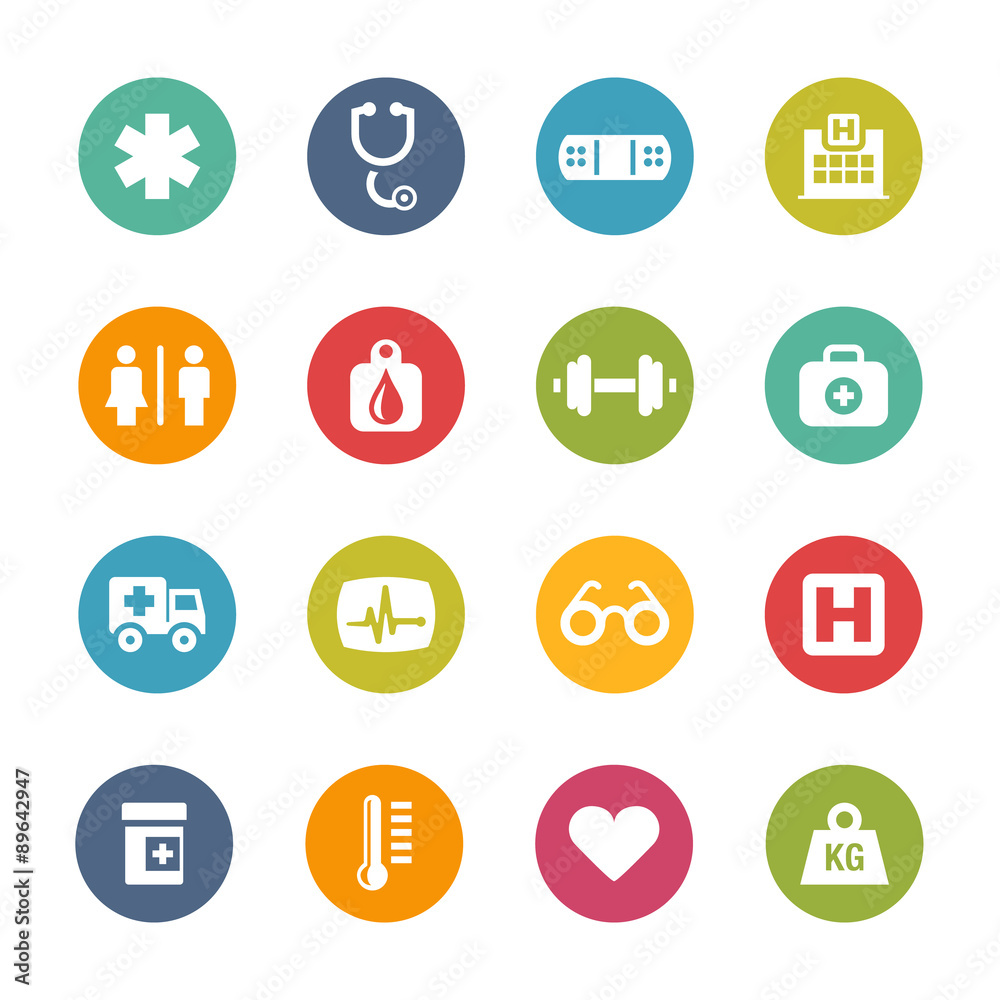Healthcare Icons, Circle Series Healthcare Icons, Circle Series