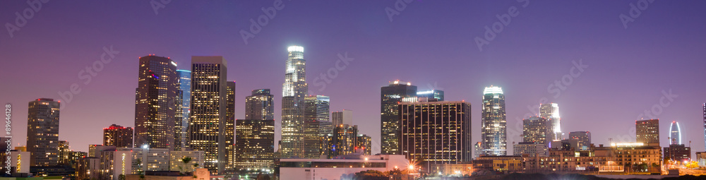 Fototapeta premium Sunrise Los Angeles California Downtown City Skyline