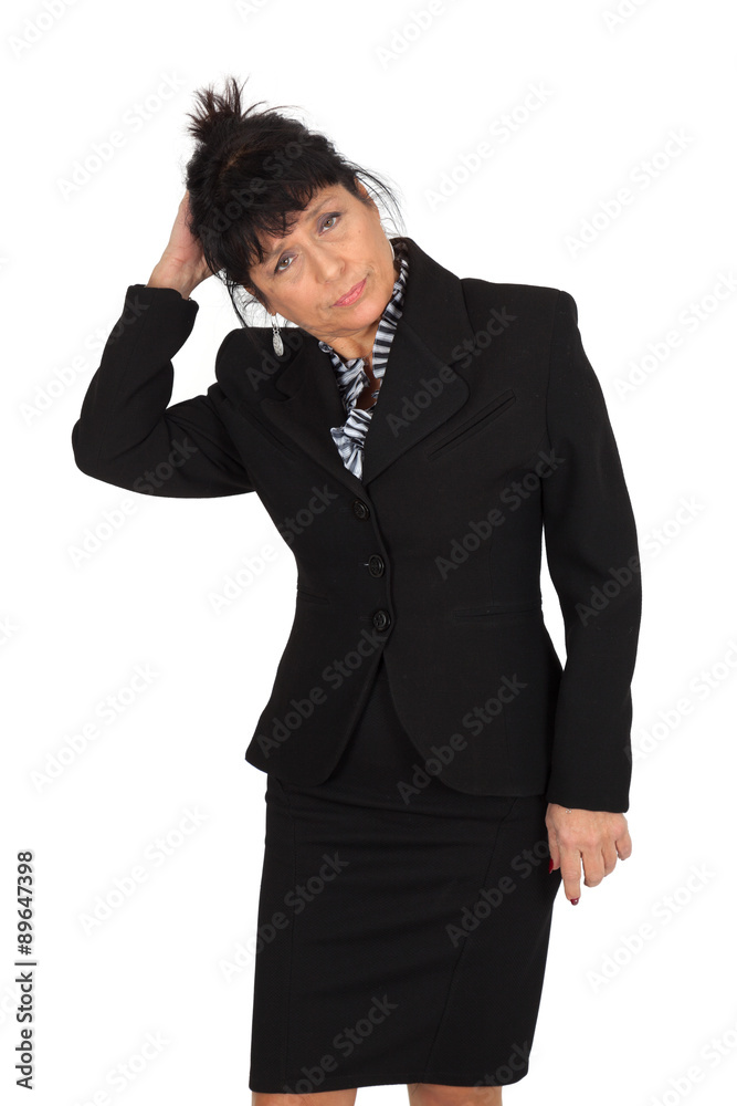 Beautiful woman doing different expressions in different sets of clothes: tired Beautiful woman doing different expressions in different sets of clothes: tired