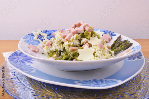 rice with asparagus and cheese