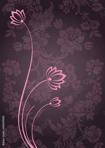 Fototapeta Naklejka Na Ścianę i Meble -  water lilies, wedding card design, India