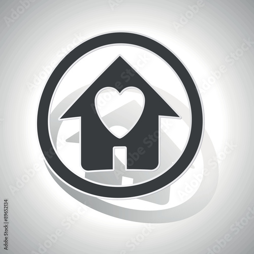 Love house sign sticker, curved