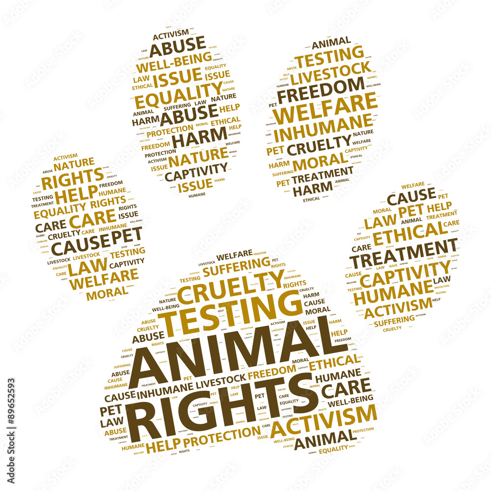 Paw print word cloud for animal rights and ethical treatment Stock Illustration | Adobe Stock Paw print word cloud for animal rights and ethical treatment Stock Illustration | Adobe Stock