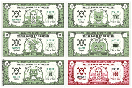 Halloween Money Banknotes Set