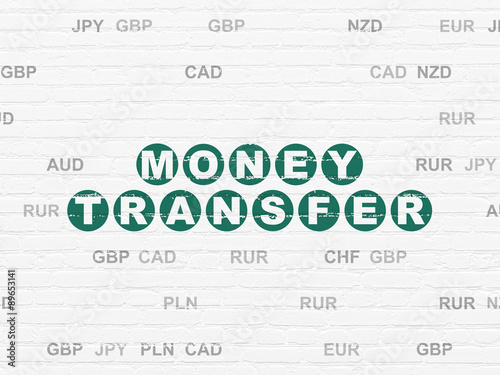 Money concept  Money Transfer on wall background