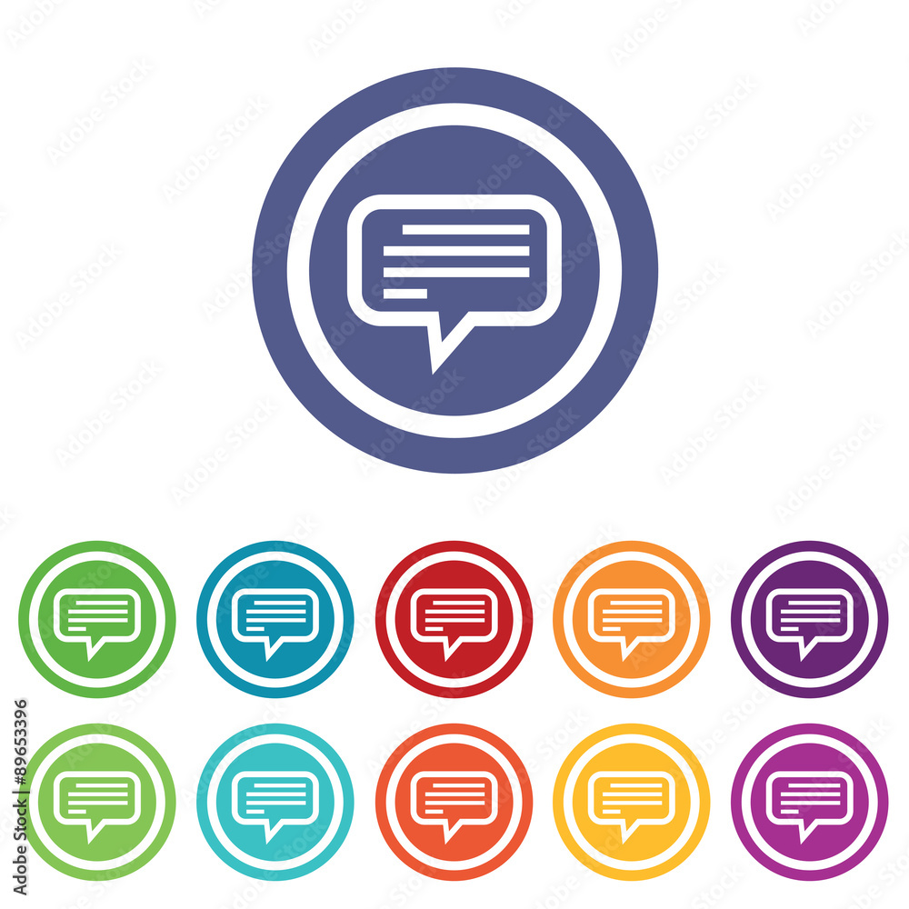 Message signs colored set Message signs colored set