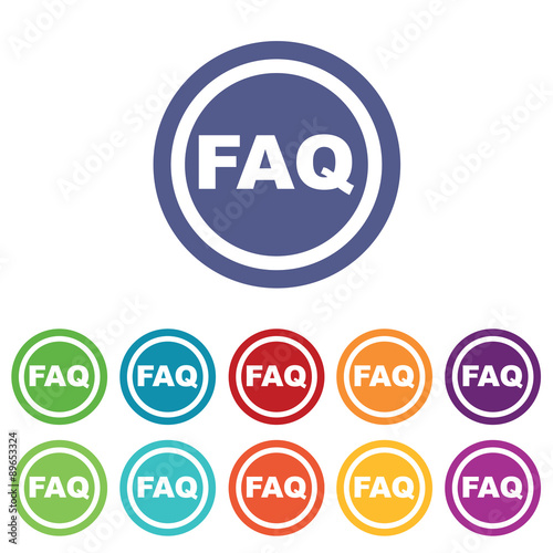 FAQ signs colored set
