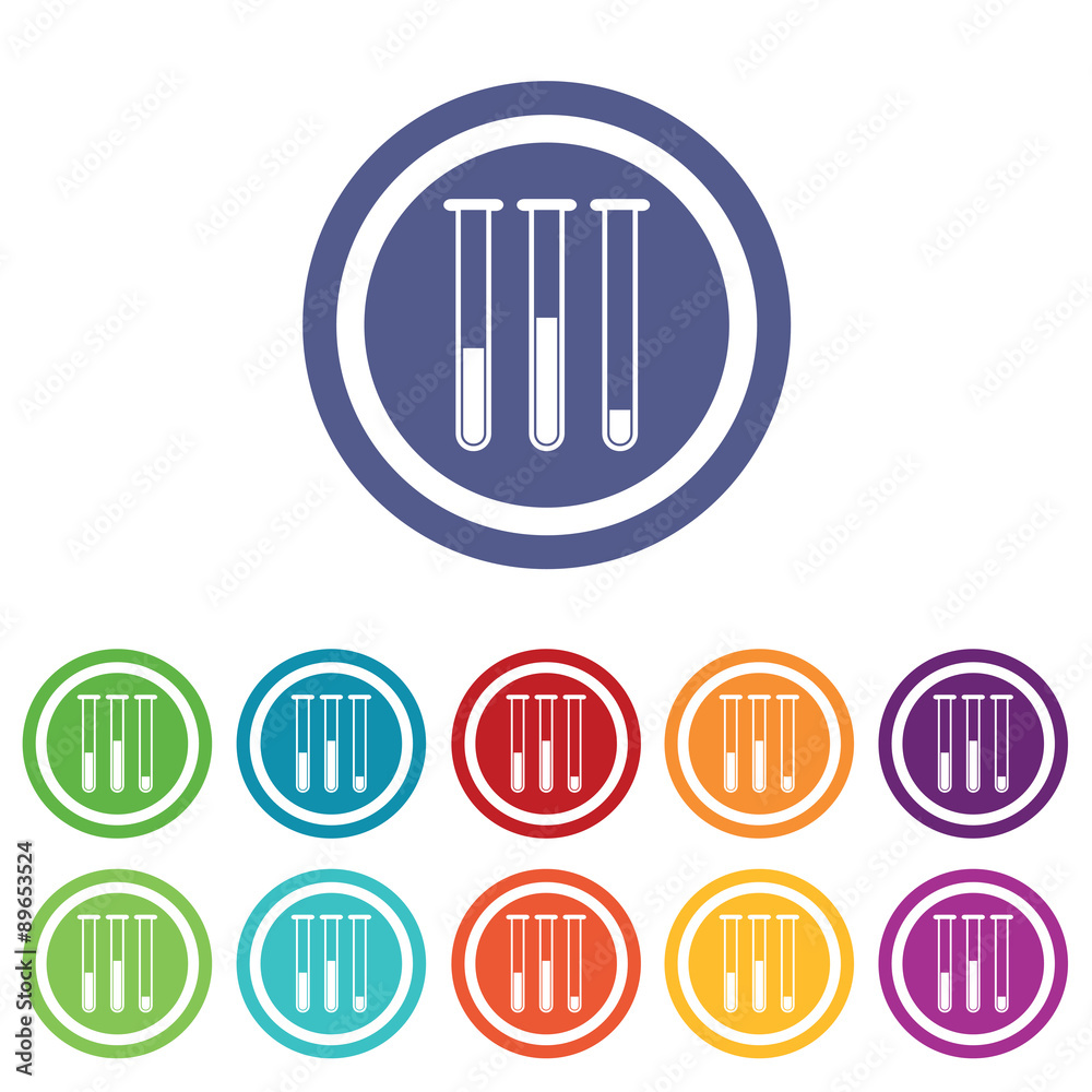Test-tubes signs colored set Test-tubes signs colored set