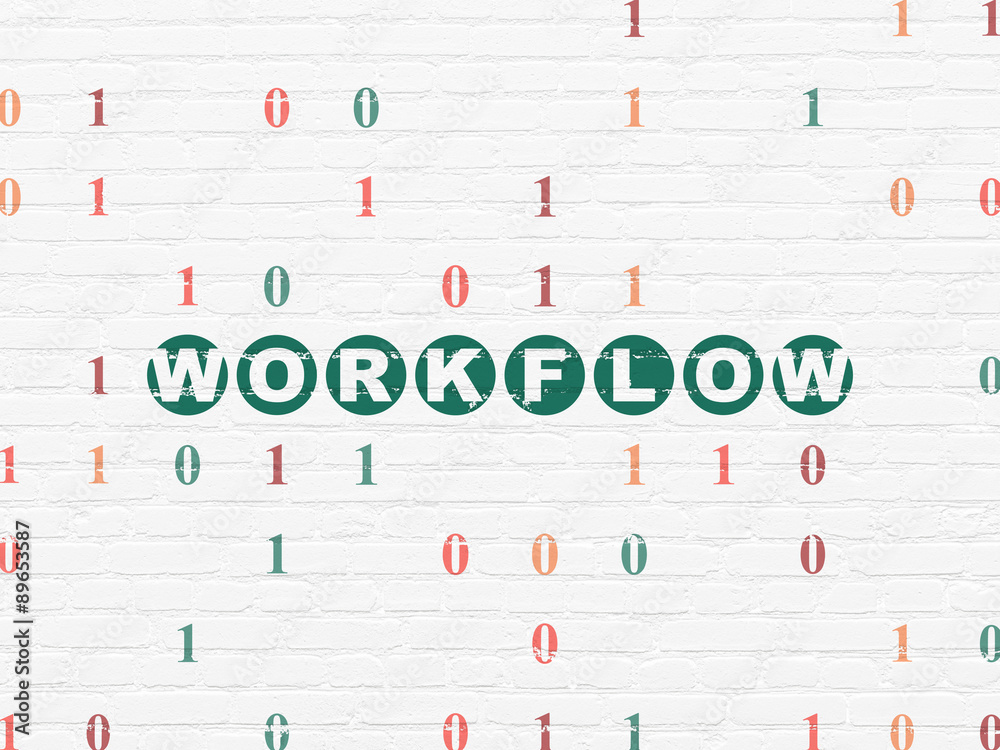 Finance concept: Workflow on wall background Finance concept: Workflow on wall background