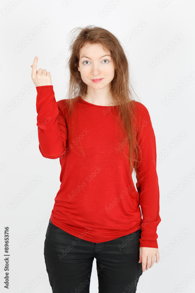 Beautiful businesswoman doing different expressions in different sets of clothes: idea Beautiful businesswoman doing different expressions in different sets of clothes: idea