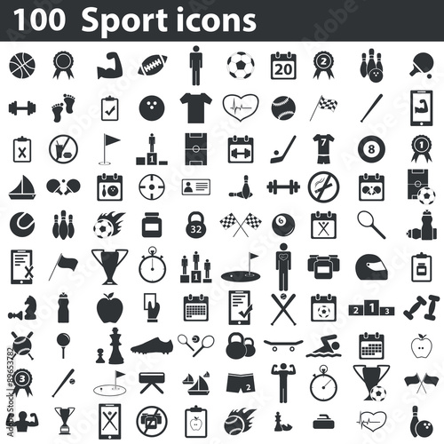 100 sport icons set