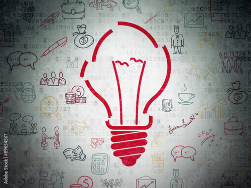 Business concept: Light Bulb on Digital Paper background