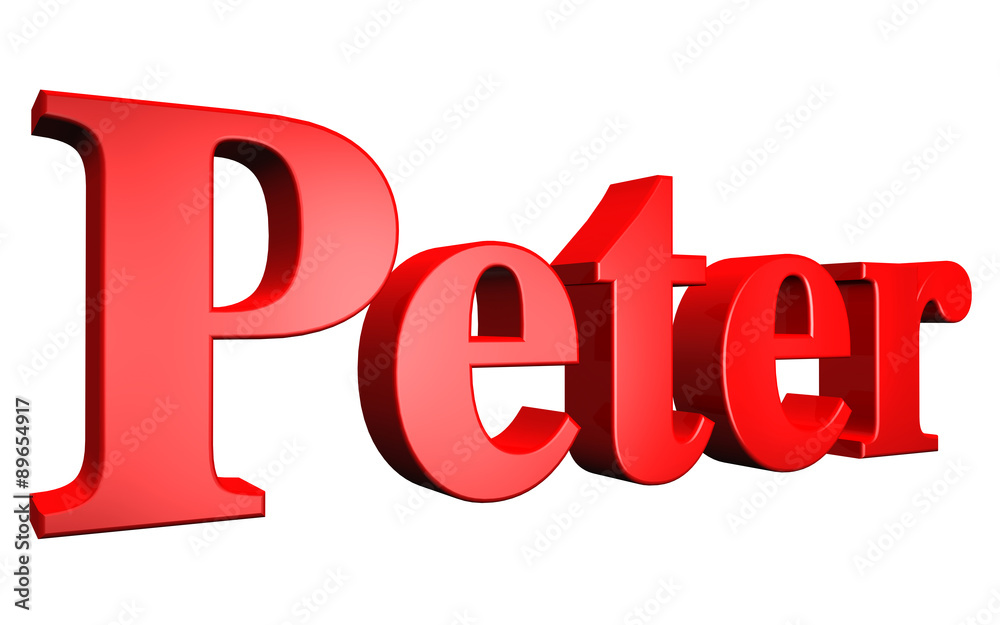 3D Peter text on white background