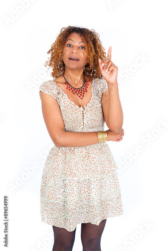 Beautiful black woman doing different expressions in different sets of clothes