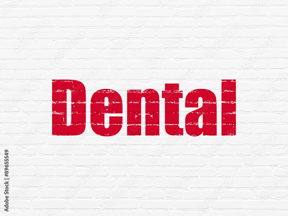 Medicine concept: Dental on wall background Medicine concept: Dental on wall background