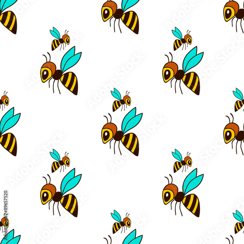 seamless pattern with bee © rybakova85