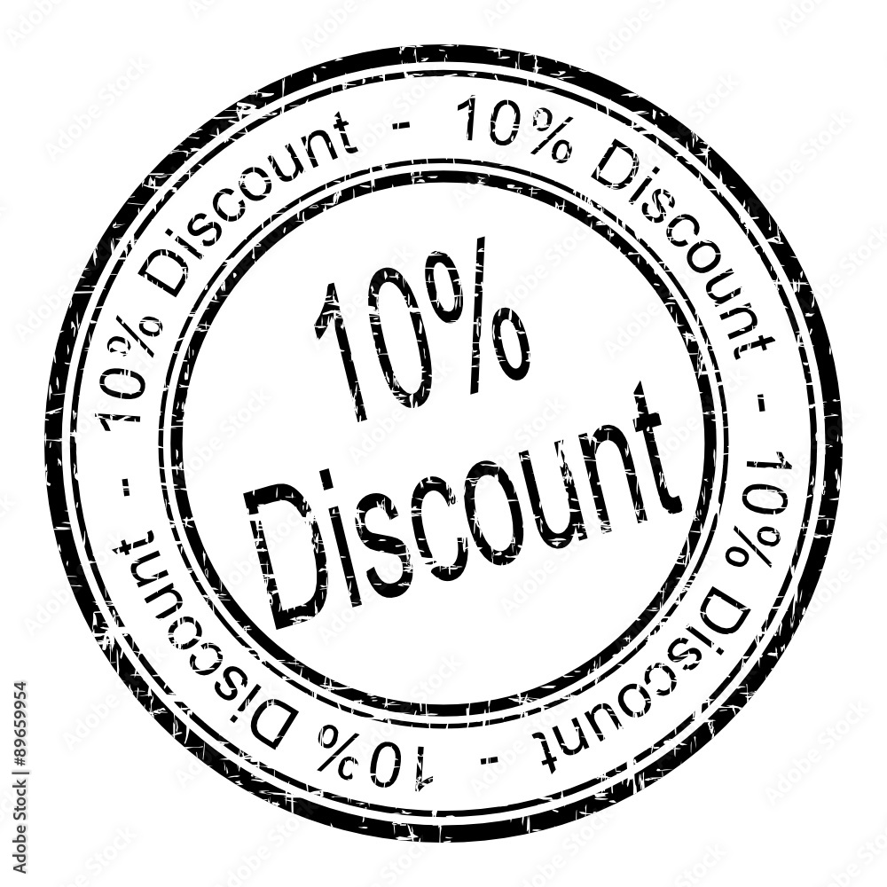 10% Discount rubber stamp 10% Discount rubber stamp