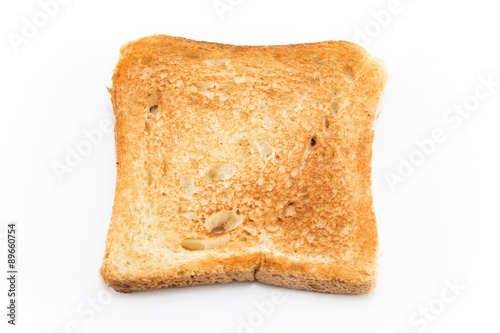 Baked toast isolated on white