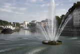Jet d'eau dans la ville de Troyes
