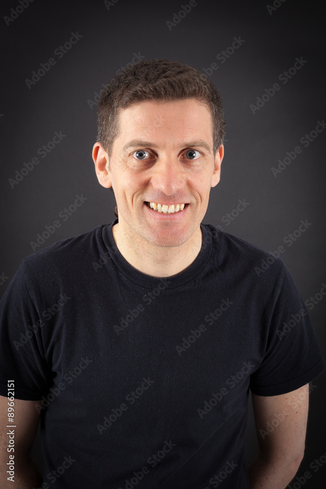 Fototapeta premium Handsome man doing different expressions in different sets of clothes: love
