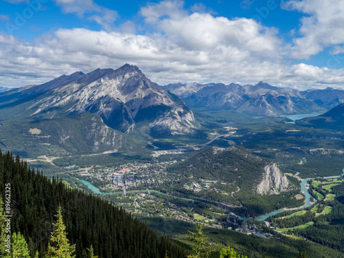 Banff Town view from Sulphur Mountain in Alberta, Canada