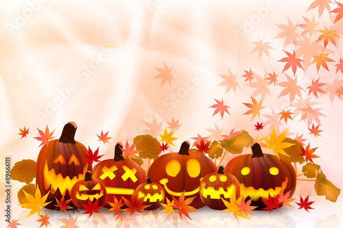 ハロウィン　もみじ　背景