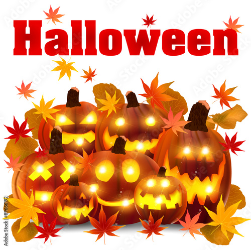 ハロウィン　かぼちゃ　もみじ