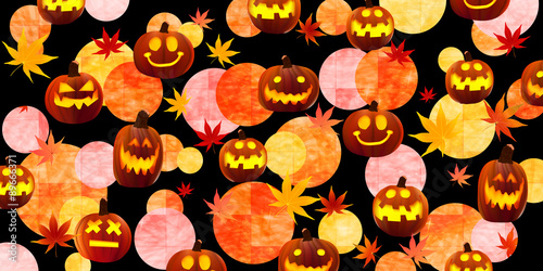ハロウィン　かぼちゃ　もみじ