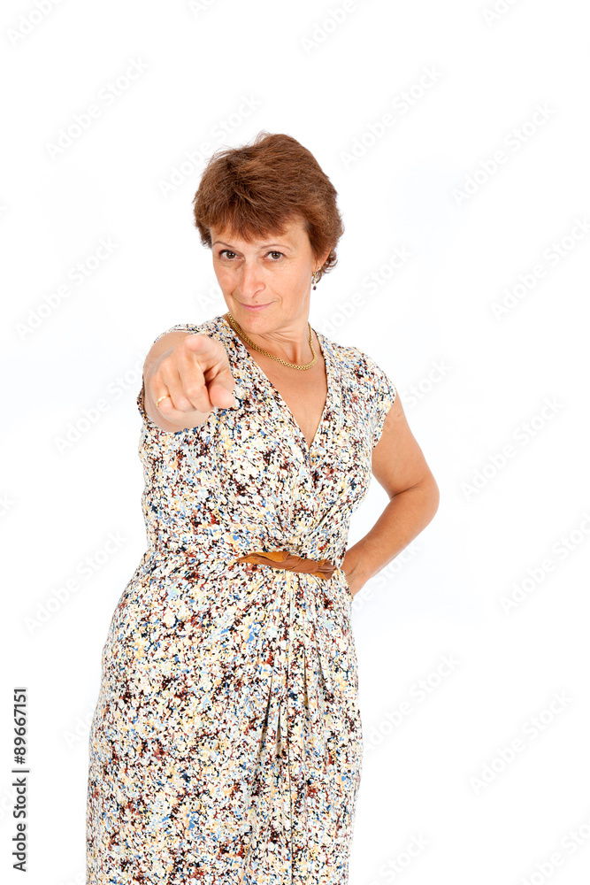 Beautiful woman doing different expressions in different sets of clothes: pointing Beautiful woman doing different expressions in different sets of clothes: pointing