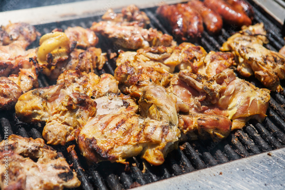 Street food grilled chicken