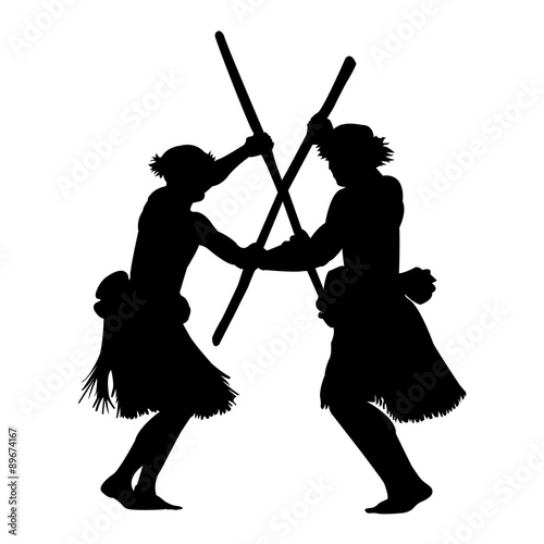 Polynesian warrior dance with sticks