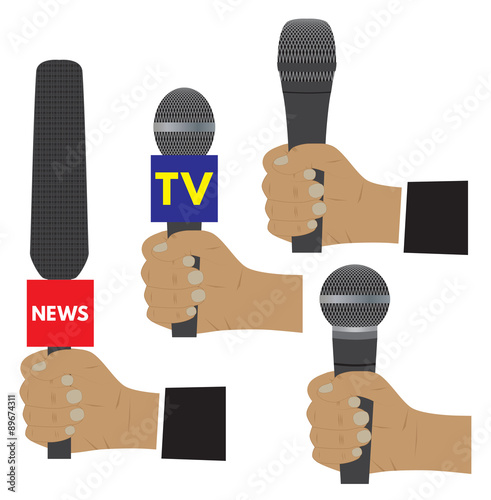 Hand with a microphone.