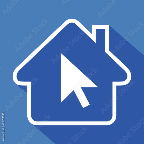 Logo maison et flèche.