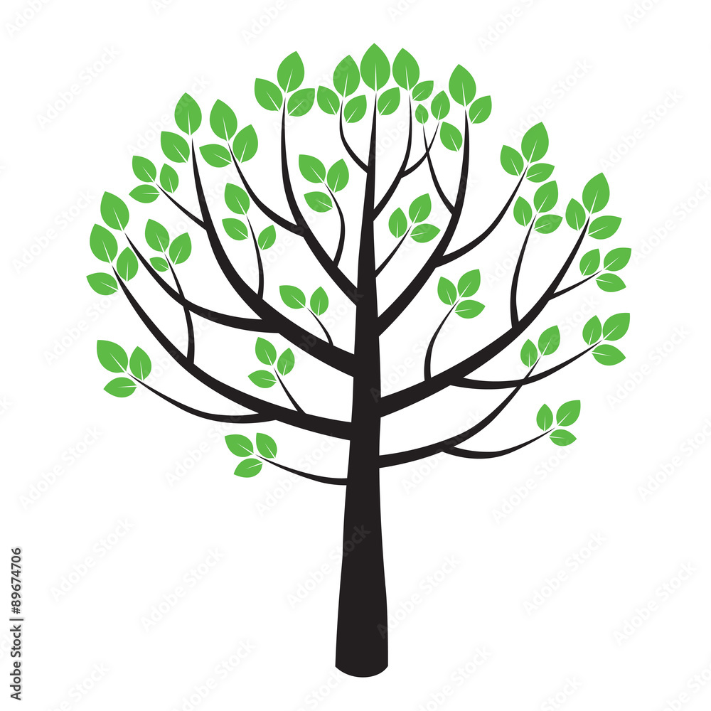 Obraz premium Spring Color Tree. Vector Illustration.