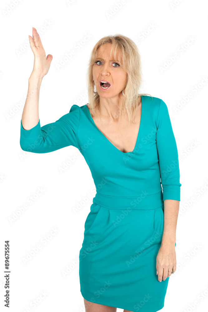 Beautiful woman doing different expressions in different sets of clothes: be careful Beautiful woman doing different expressions in different sets of clothes: be careful