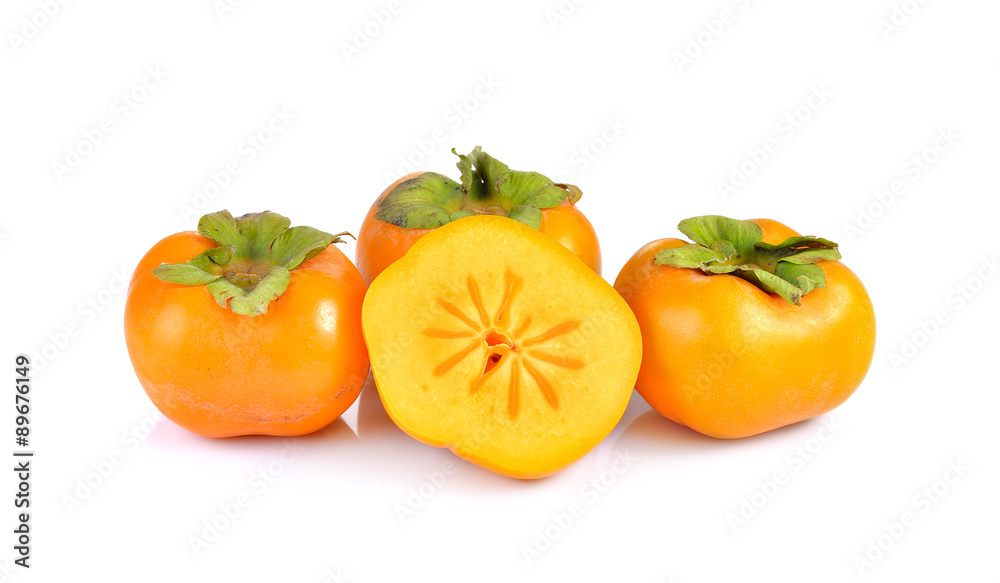 persimmons on white background persimmons on white background