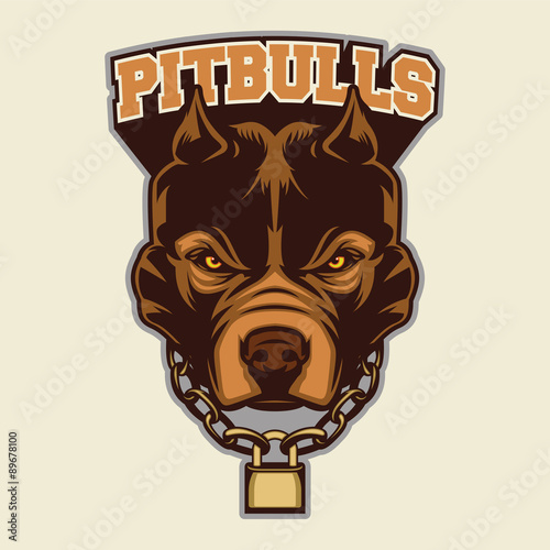 Pit bull Head Mascot