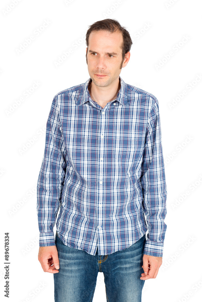Handsome man doing different expressions in different sets of clothes: sad Handsome man doing different expressions in different sets of clothes: sad